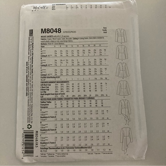 McCall’s Sewing Pattern 8048 - Picture 3 of 3